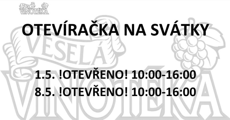 Otevíračka na nadcházející svátky